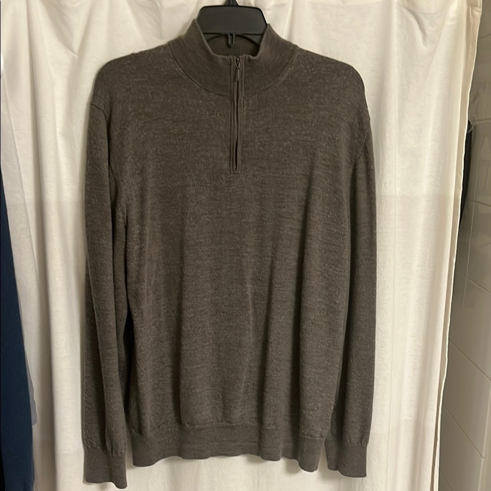 Men's Brown Half-Zip Sweater